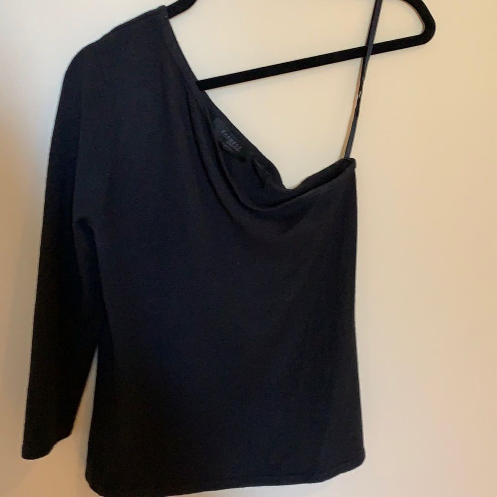 Express Black One Shoulder Blouse Size L EUC